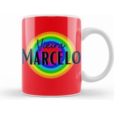 Humuts Marcelo Vieira   Vintage Retro Rainbow Style Kupa Bardak Porselen