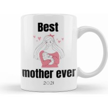 Humuts Best Mother Ever 2021 Kupa Bardak Porselen