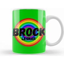 Humuts Brock Lesnar  Vintage Retro Rainbow Style Warriors Design Wrestlers Gift Kupa Bardak Porselen