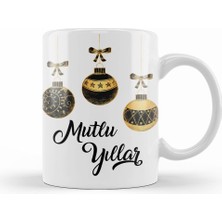 Humuts Mutlu Yıllar Noel Topları Kupa Bardak Porselen