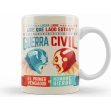 Humuts Lucha  Libre Cap  ve Iron Man Kupa Bardak Porselen