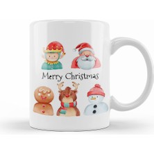 Humuts Yeni Yıl Konseptli Noel Karakter Kupa Bardak Porselen