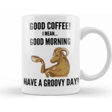 Humuts Good Mornıng Funny Coffee Drinks Lover Gift Quote   Vintage Retro Rainbow Style Kupa Bardak Porselen