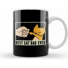 Humuts Best Cat Dad Ever Funny Cat Daddy Father Day Vintage 09 Kupa Bardak Porselen