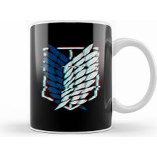 Humuts Attack On Titan Wings Of Freedom Logo Glitch Effect Kupa Bardak Porselen