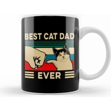 Humuts Best Cat Dad Ever Funny Cat Dad Father Vintage Gift 01 Kupa Bardak Porselen