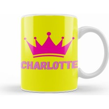 Humuts Charlotte  Name Personalized Custom   Vintage Retro Rainbow Style Design Gift Baby Gift For Her Kupa Bardak Porselen