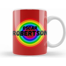 Humuts Oscar Robertson  Basketball Gifts Vintage Retro Rainbow Quotes For Boys And Dad Kupa Bardak Porselen