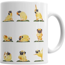 Humuts Pug Yoga Köpek Kupa Bardak Porselen