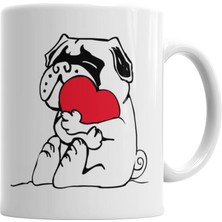 Humuts Pug Köpek 07 Kupa Bardak Porselen