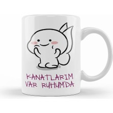 Humuts Kanatlarım Var Ruhumda Komik Kupa Bardak Porselen