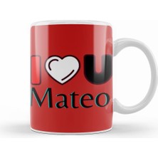 Humuts Mateo Name Personalized Custom   Vintage Retro Rainbow Style Design Gift Baby Gift For Him Kupa Bardak Porselen