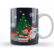 Humuts Ren And Stimpy Around The Christmas Tree Kupa Bardak Porselen