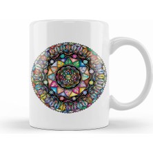 Humuts Mandala Renkli Hat Sanatı 02 Kupa Bardak Porselen