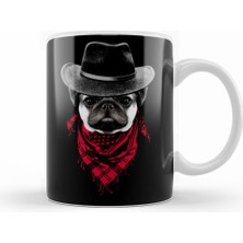 Humuts Kovboy Pug Köpek Kupa Bardak Porselen