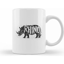 Humuts Dabbing Rhino Rhinoceros Dab Animal 02 Kupa Bardak Porselen