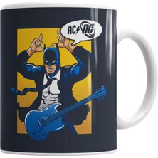Humuts Ac Dc Rock Gitar Batman Kupa Bardak Porselen