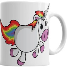 Humuts Unicorn   Anime Cartoon Sevimli Cute Rainbow Kupa Bardak Porselen