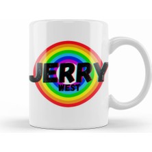 Humuts Jerry West  Basketball Gifts Vintage Retro Rainbow Quotes For Boys And Dad Kupa Bardak Porselen
