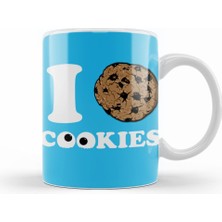 Humuts Cookie Monster  Kurabiyeleri Severim Kurabiye Canavarı Kupa Bardak Porselen