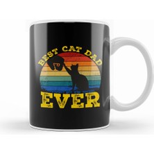 Humuts Best Cat Dad Ever Funny Cat Daddy Father Day Vintage 04 Kupa Bardak Porselen