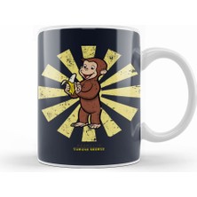 Humuts Curious George Retro Japanese Kupa Bardak Porselen