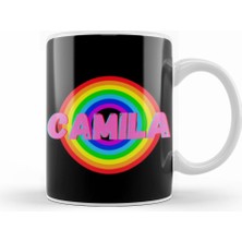 Humuts Camila  Name Personalized Custom   Vintage Retro Rainbow Style Design Gift Baby Gift For Her Kupa Bardak Porselen