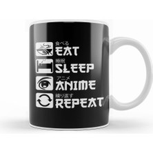 Humuts Eat Sleep Anime Repeat 01 Kupa Bardak Porselen