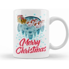 Humuts Funny Unicorn Santa Merry Christmas Gift Xmas 01 Kupa Bardak Porselen