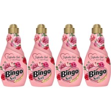 Bingo Soft Çamaşır Yumuşatıcı Konsantre Şefkatle Gül 4 x 1,44 lt