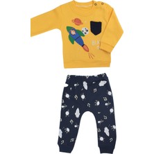 Emka Baby Roket Baskılı Ikili Alt Üst Erkek Bebek Eşofman Takım