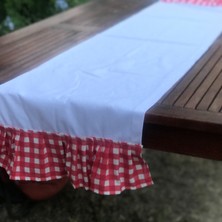 Sister Home Design Fırfırlı Mavi Pötikare Runner & Ranir