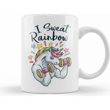 Humuts Unicorn I Sweat Rainbow Pixel Art Kupa Bardak Porselen
