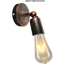 Mylights Demet Habek  Mylights  Retro Mafsalı Bakır Aplik Hareketli Duvar Aplik