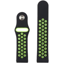 Markacase Samsung Galaxy Watch S3 Classic/frontier Için Delikli Silikon Kordon Kayış Siyah Yeşil