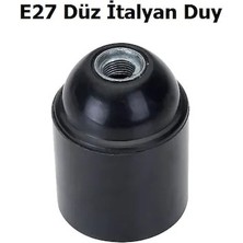 Örgün E27 Düz Italyan Duy Siyah