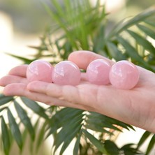 Taş Sandığı Pembe Kuvars Taşı Küre - Küçük Boy