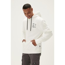 Bad Bear Pause Erkek Beyaz Kapüşonlu Sweatshirt
