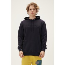 Bad Bear Siyah Erkek Kapüşonlu Pucker Bear Hoodie Düz Desenli Rahat Kesim Sweatshirt  22.02.12.014-C01