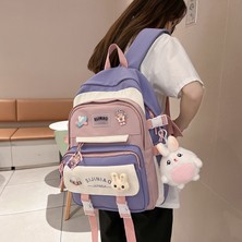Xgoods Büyük Kapasiteli Günlük Öğrenci Okul Çantası - Mor (Yurt Dışından)