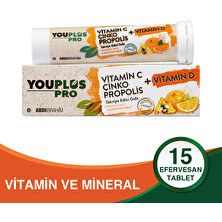 Youplus Pro Vitamin C, D, Çinko & Propolis 15 Efervesan Tablet - Abdi İbrahim