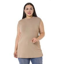 Disentis Modest Büyük Beden Yarım Balıkçı Yanları Yırtmaçlı Uzun Viskon Vizon Body