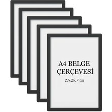 Özcanlar Çerçeve 5'li Set A4 Çerçeve Ucuz 21X29,7 Sertifika Evrak Diploma Belge Fotoğraf Çerçevesi Duvara Asılabilir Ofis