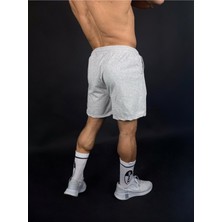 DAXİS Sportwear Company  Gri Erkek Black Baskılı Regular Fit Cepli Şort