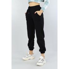 DAXİS Sportwear Company  Kadın Siyah Yüksek Belli Jogger Eşofman Altı