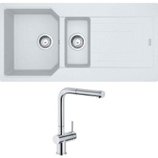 Franke Urban Ubg 651-100 Granit Bianco Evye, Active Plus Doccia Krom Armatür