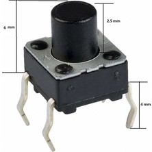 Wozlo Push Button Buton Tach Switch 6x6 6mm ( 4 Bacak ) - 10 Adet