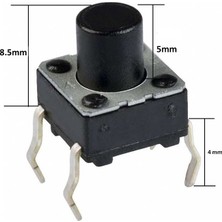 Wozlo Push Button Buton Tach Switch 6x6 8.5mm ( 4 Bacak ) - 10 Adet