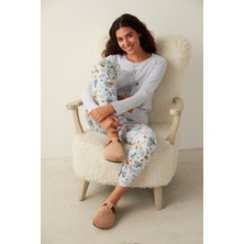 Penti Açık Gri Melanj Safe And Warm Pantolon Pijama Takımı