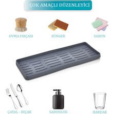 Ata Home Silikon Yağdanlık Yağlık Standı Altlık ,çok Amaçlı  Organizer Sunumluk ,sabunluk Altlığı , 26X10 cm